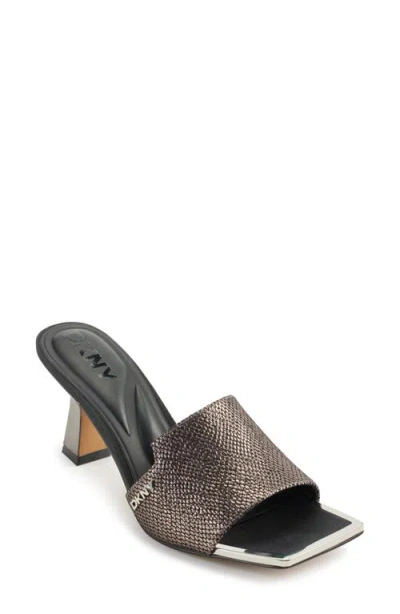 Dkny Kailyn Lizard Embossed Sandal In Pewter
