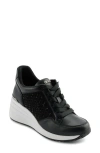 Dkny Kalinda Rhinestone Wedge Sneaker In Black