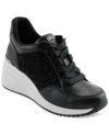 Dkny Kalinda Rhinestone Wedge Sneaker In Black