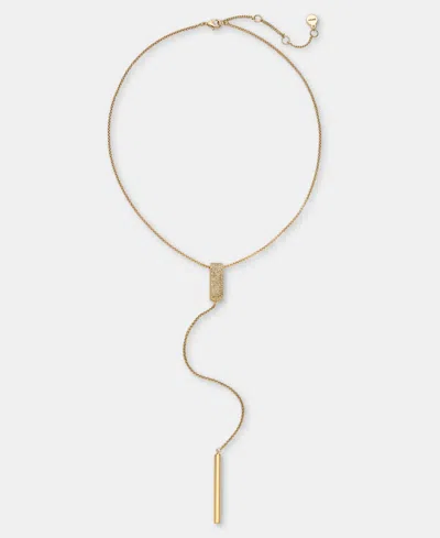 Dkny Karl Lagerfeld Paris Pave Link Lariat Necklace, X" + 3" Extender In Gold