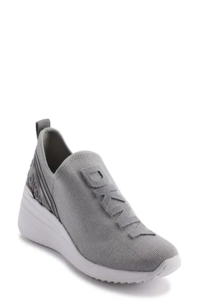 Dkny Keeva Wedge Sneaker In Nickel