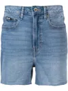 Dkny Kent High-rise Denim Shorts In Blue