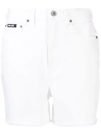 Dkny Kent High-rise Jean Shorts In White