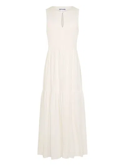 Dkny Keyhole Tiered Dress In White