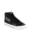 Dkny Kid's Hannah Melissa Embellished Logo Sneakers In Black