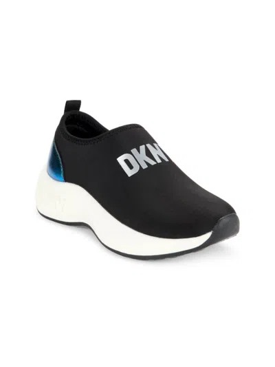 Dkny Kids' Little And Big Girls Taylor Tanya Slip On Sneakers In Black