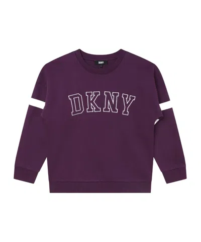 Dkny Kids Logo Crewneck Sweater In Purple