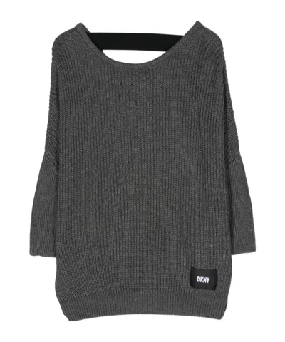 Dkny Kids Ribbed Knitwear In Gray