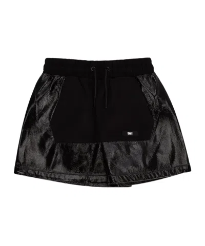 Dkny Kids Shiny Drawstring Skirt In Black