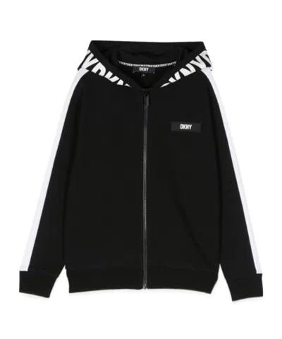 Dkny Kids Zip-up Hoodie Jacket In Black