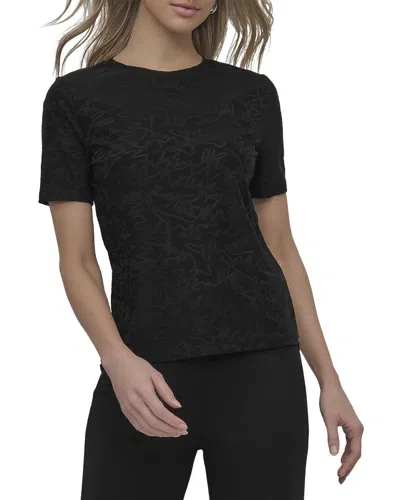 Dkny Knit Graffiti Jacquard T-shirt In Black