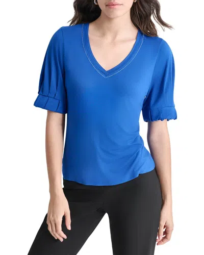 Dkny Knit Top In 2lb-lapis Blu