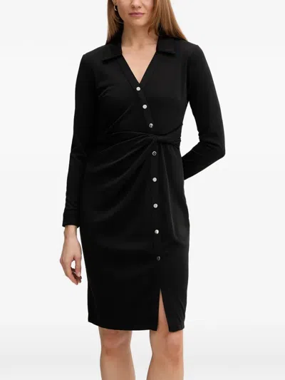Dkny Knot-detail Mini Dress In Black