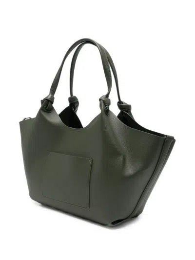 Dkny Knot-detail Pebbled Tote Bag In Green