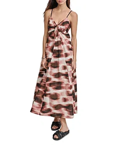 Dkny Women's Cotton Voile Printed Sleeveless Tie Dress In Abtrct Dot