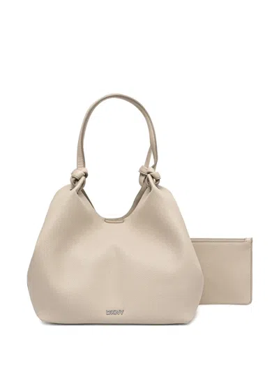 Dkny Knotted Top-handle Tote Bag In Neutral