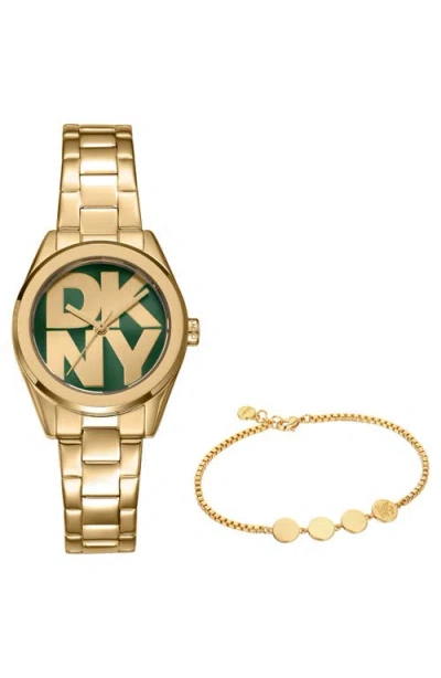 Dkny L 145 Bracelet Watch & Bracelet Set In Blue