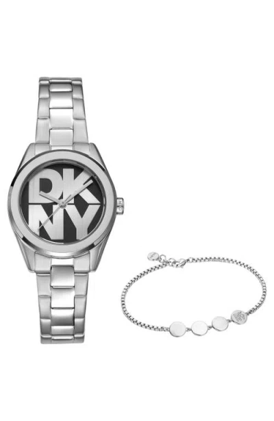 Dkny L 145 Bracelet Watch & Bracelet Set In Metallic