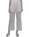 Dkny Lace High-waist White Straight Leg Cropped Trouser In White