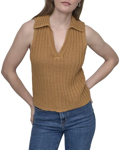 Dkny Lacey Stitch Polo In Brown