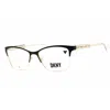 Dkny Ladies Black Rectangular Eyeglass Frames Dk3008 In Gold