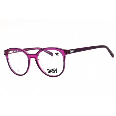 Dkny Ladies Black Round Eyeglass Frames Dk5070 In Purple