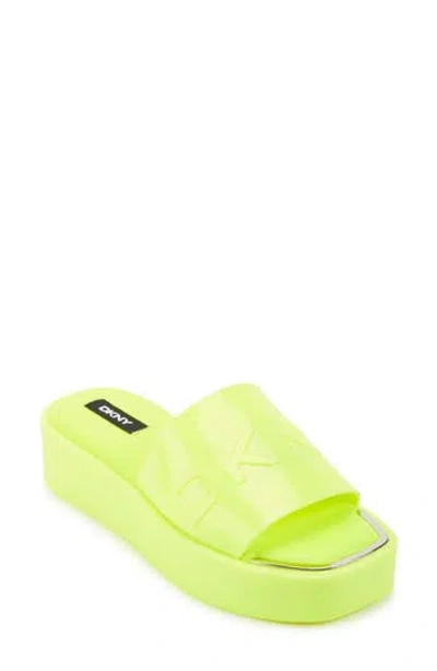 Dkny Laren Platform Slide Sandal In White