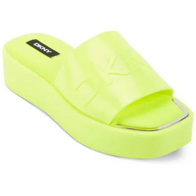 DKNY LAREN PLATFORM SLIDE WOMENS SLIP ON LOGO SLIDE SANDALS