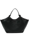 Dkny Large Paula Knotted Woven Tote Bag In Black