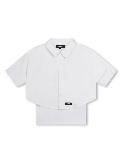 Dkny Kids' Layered Cotton Shirt In White