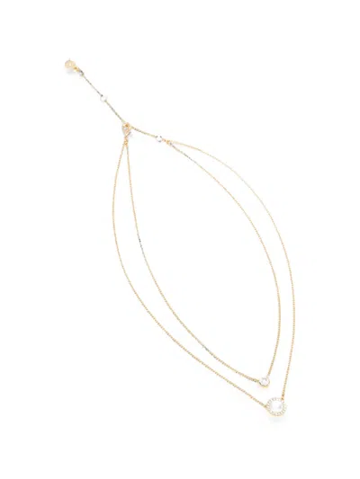 Dkny Layered Crystal-embellished Necklace In Gold