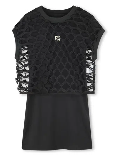 Dkny Kids' Layered Dress In Black