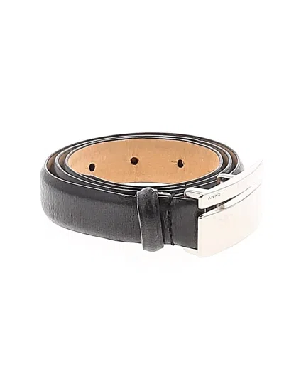 Pre-owned Dkny Leather Belt In Black