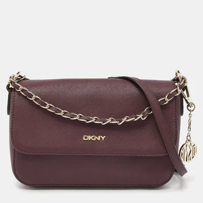 Dkny Leather Bryant Flap Crossbody Bag In Red