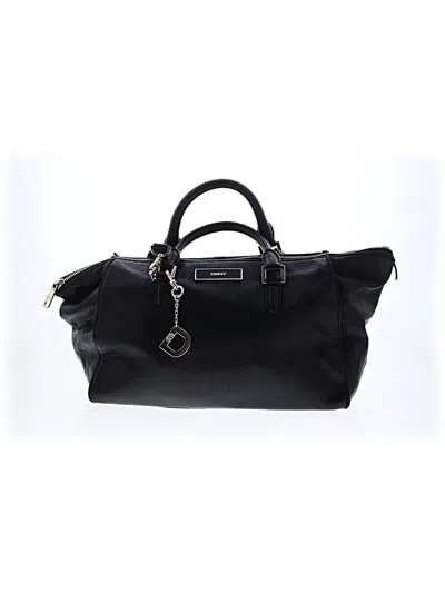 Pre-owned Dkny Leather Satchel In Black
