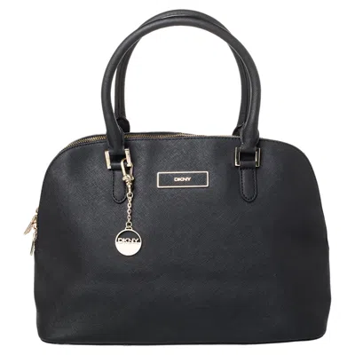 Dkny Leather Satchel In Black
