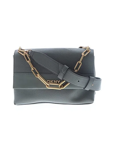 Pre-owned Dkny Leather Satchel In Green