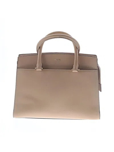 Pre-owned Dkny Leather Satchel In Tan