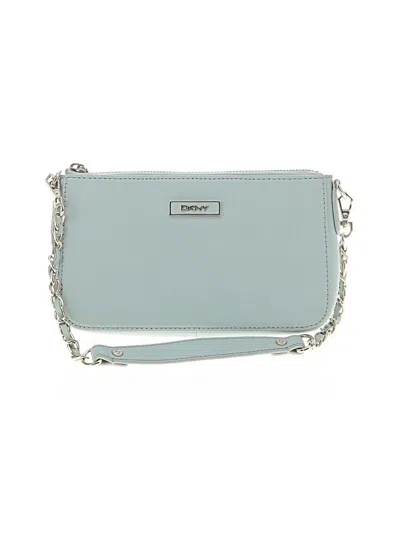 Pre-owned Dkny Leather Shoulder Bag In Blue