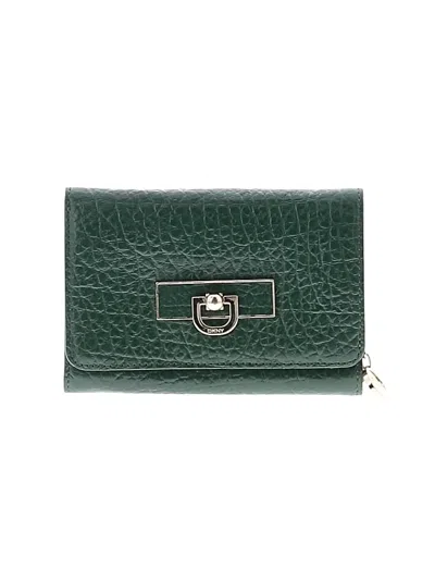 Pre-owned Dkny Leather Wallet In Green