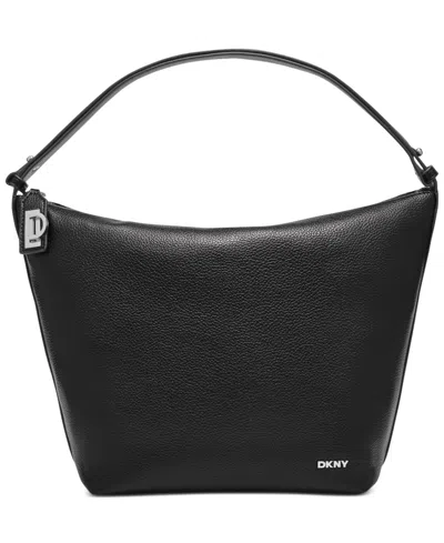 Dkny Lena Small Top Handle Hobo Bag In Black,silv