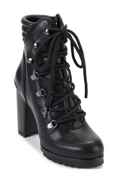 Dkny Lenni Lace-up Platform Bootie In Black
