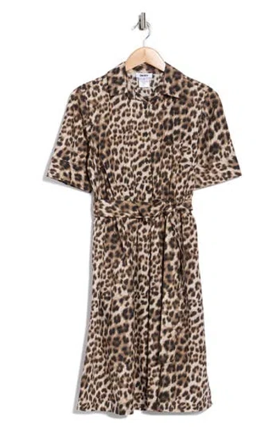 Dkny Leopard Print Shirtdress In Animal Print