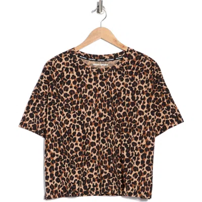 Dkny Leopard Print T-shirt In Brown