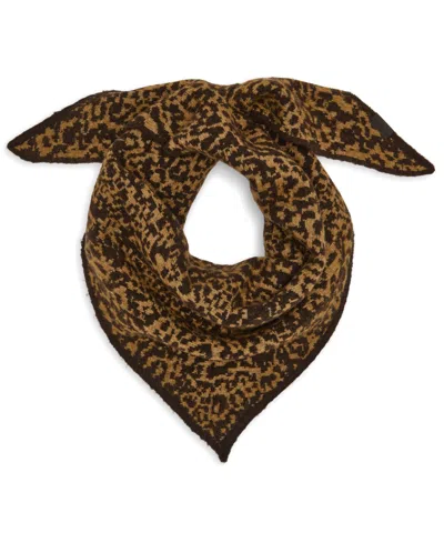 Dkny Leopard Print Winter City Animal Pull Wrap Scarf In Tobacco
