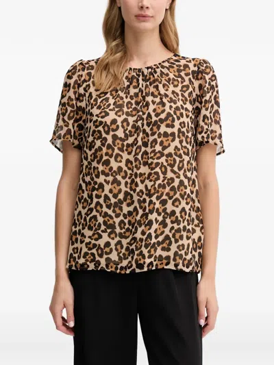 Dkny Leopard-print Blouse In Animal Print