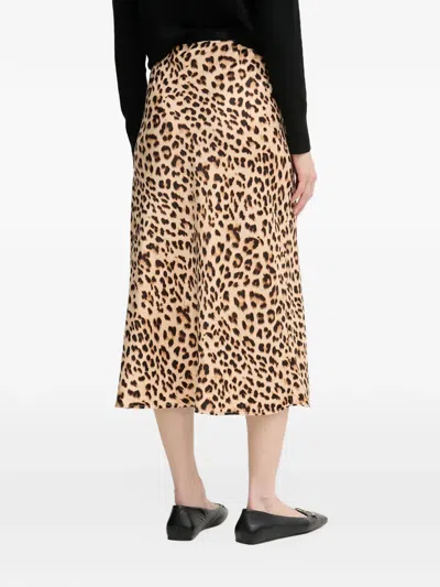 Dkny Leopard-print Midi Skirt In Multi