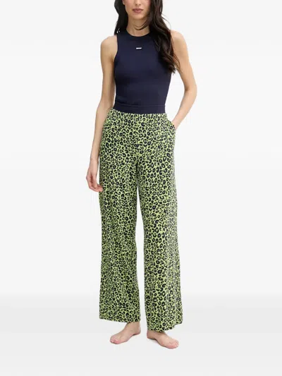 Dkny Leopard-print Pajamas In Blue
