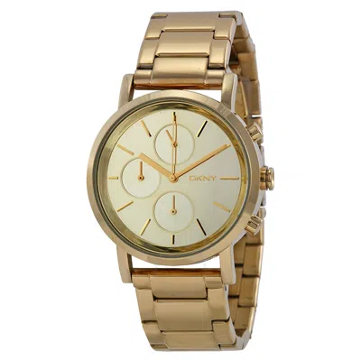 Dkny Lexington Chronograph Gold Mirror Dial Gold Tone Stainless Steel Ladies Watch Ny8861 In Gold / Gold Tone