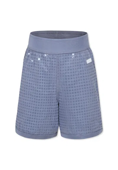 Dkny Kids' Light Blue Shorts For Girl With Sequins And Logo